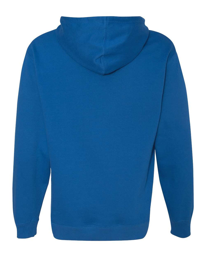 Rear View of Royal Midweight Hooded Sweatshirt - SS4500