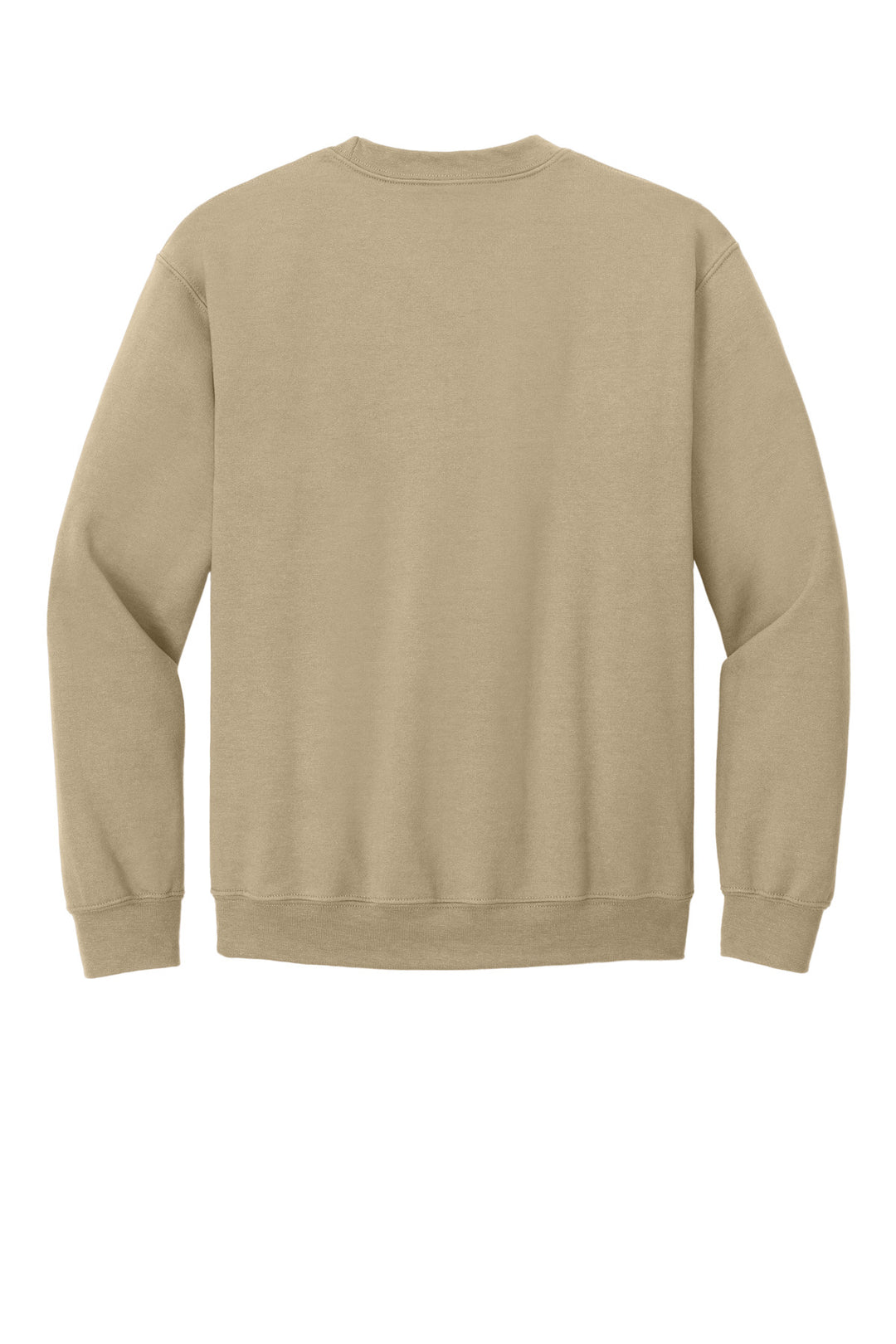 Rear View of Sand Gildan Heavy Blend Crewneck Sweatshirt. 18000