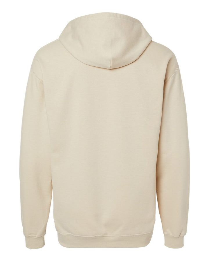 Rear View of Sand Softstyle® Full-Zip Hooded Sweatshirt - SF600