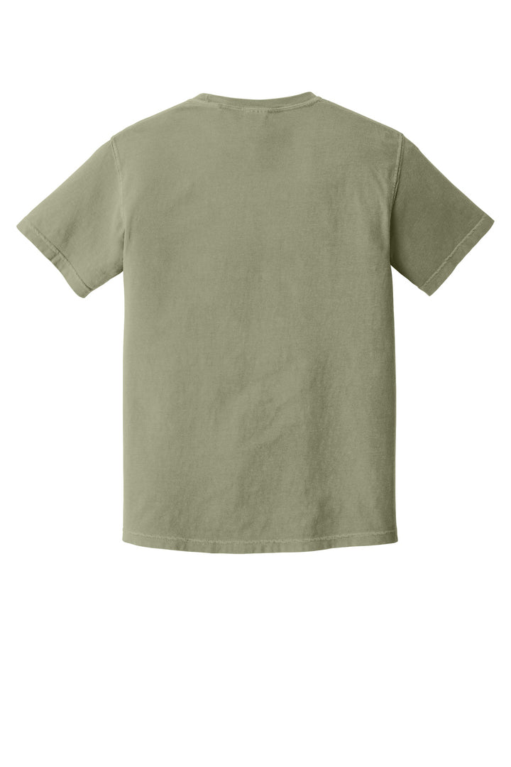 Rear View of Sandstone COMFORT COLORS Heavyweight Ring Spun Tee. 1717