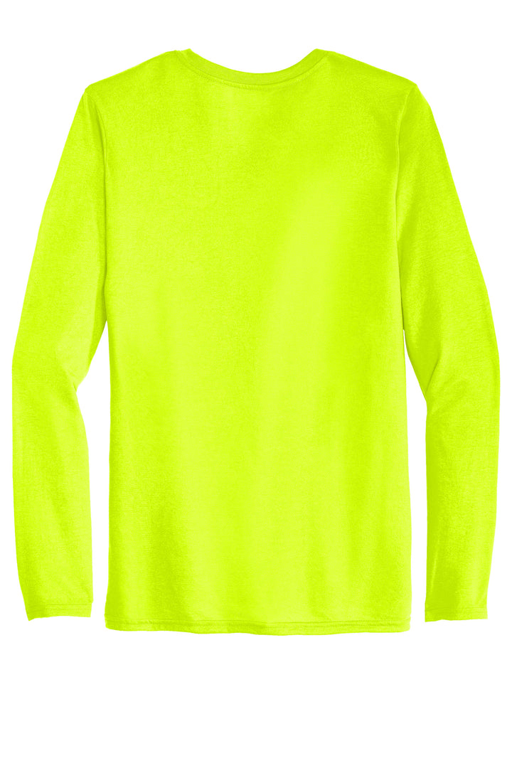 Rear View of SftyGrn Gildan Performance Long Sleeve T-Shirt. 42400