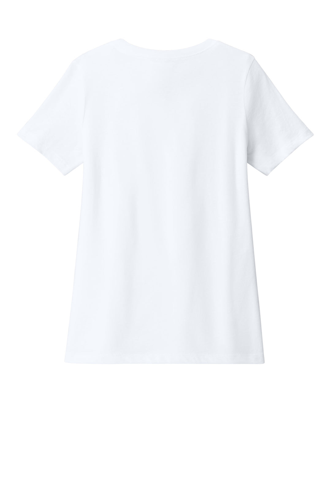 Rear View of SldWhBlend BELLA+CANVAS Women's Relaxed Heather CVC V-Neck Tee BC6405CVC