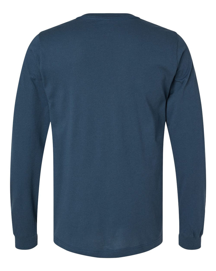 Rear View of Vintage Navy Jersey Long Sleeve Tee - 3501