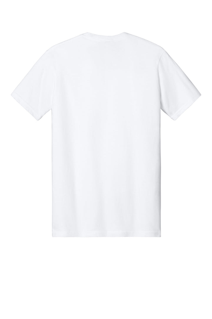 Rear View of White Gildan Softstyle Midweight Tee 65000