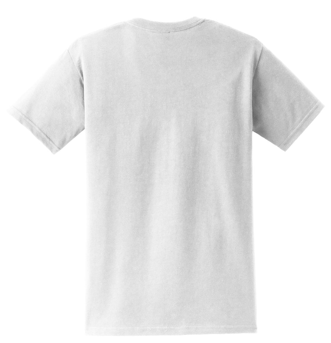 Rear View of White Gildan - Ultra Cotton 100% US Cotton T-Shirt with Pocket. 2300