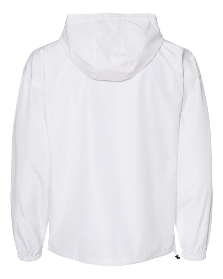 Rear View of White Packable Anorak Jacket - CO200