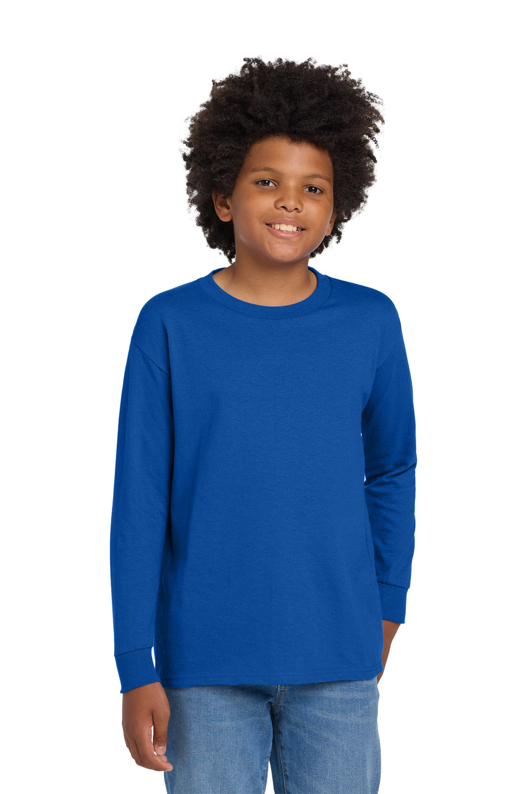 Royal Gildan Youth Heavy Cotton 100% Cotton Long Sleeve T-Shirt. 5400B