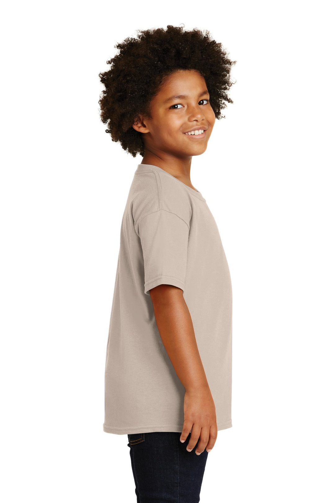 Sand Gildan - Youth Heavy Cotton 100% Cotton T-Shirt. 5000B
