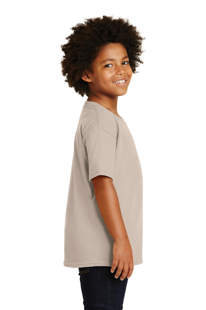Sand Gildan - Youth Heavy Cotton 100% Cotton T-Shirt. 5000B