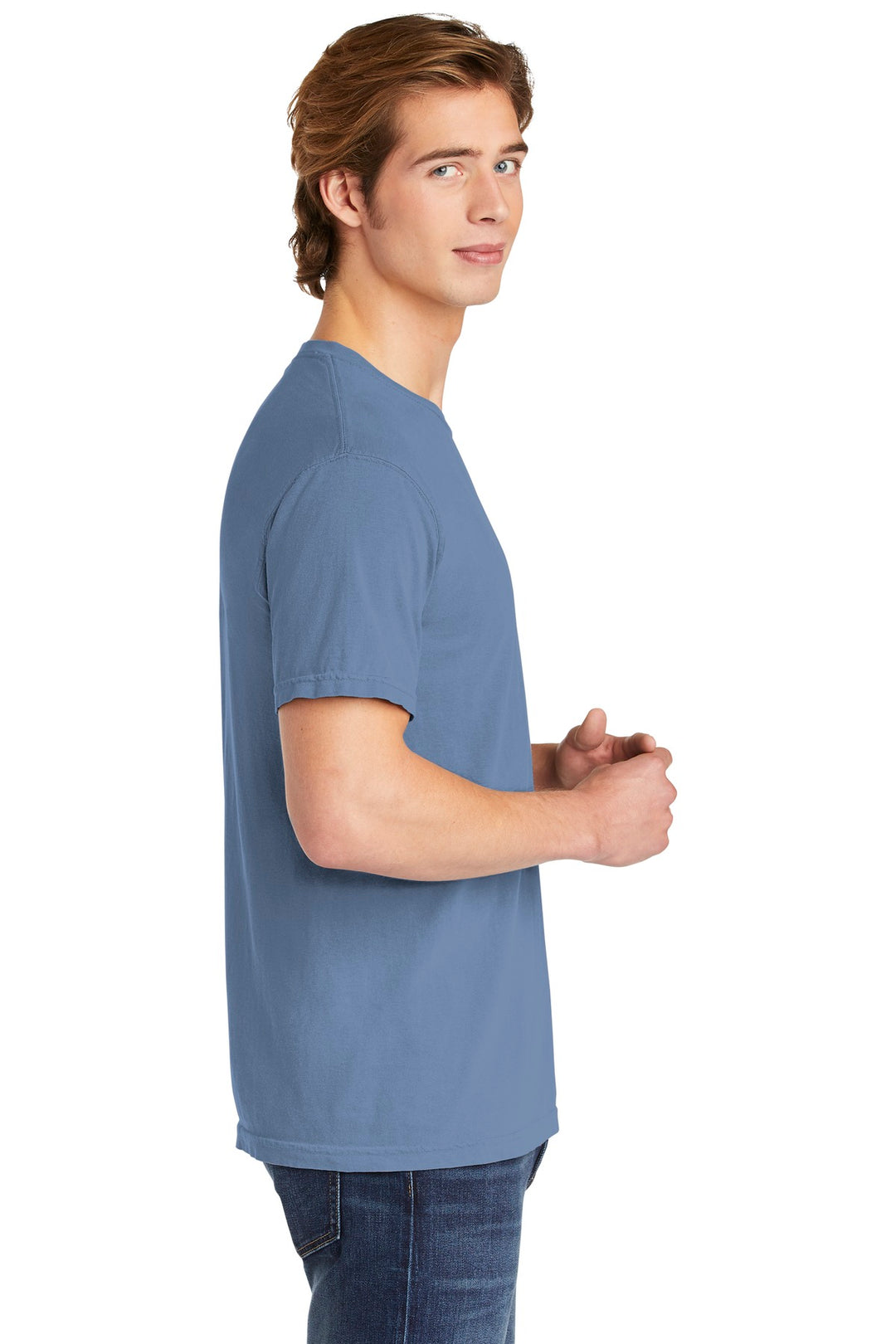 Washed Denim COMFORT COLORS Heavyweight Ring Spun Tee. 1717